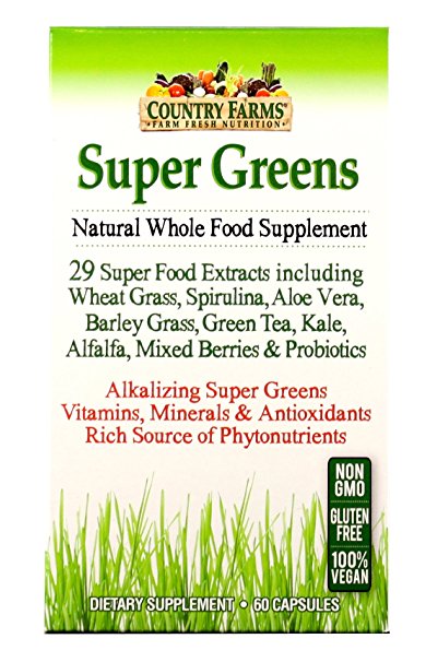 Country Farms Super Greens, Veggie, 60 Count