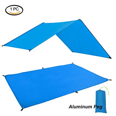 GEERTOP Waterproof Lightweight Tent Floor Footprint Tarp Rain Fly Sun Shelter Sunshade Mat and Ground Sheet for Outdoor Camping Backpacking Hiking Hammock