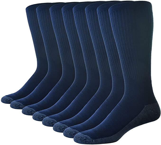 Casual Garb Mens Crew Socks 8 Pair Pack Moisture Wicking Socks Crew Work Socks For Men