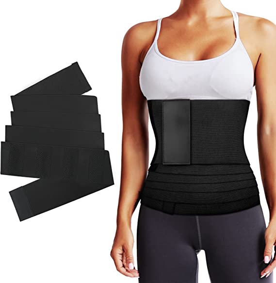 MoKo Waist Trainer, Quick Snatch Bandage Wrap Waist Support, High Resilient Slimming Tummy Wrap Belt for Body Shaper Sports