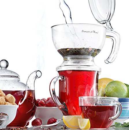 Francois et Mimi Bottom-Dispensing Perfect Tea Maker Tea Brewer 16oz, Shatter-proof Acrylic Infuser Teapot