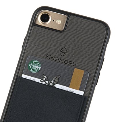 iPhone 7 Case with Card Holder, Sinjimoru iPhone 7 Card Case or iPhone 7 Wallet Case with Card Wallet. Sinji Pouch Case for iPhone 7, Black.