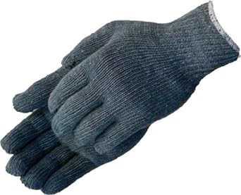 Liberty P4527G Cotton/Polyester Heavyweight Plain Seamless Knit Glove with Elastic String Knit Wrist, Medium, Gray (Pack of 12)