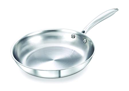 Prestige Induction Base Stainless Steel Fry Pan, 220mm, Silver
