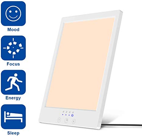 Light Therapy Lamp,LED Therapy Box with Adjust 10000-32000 Lux Daylight Intensity,Adjustable Color Temperature and Brightness,UV Free LED-Spectrum,Touch Control, Standing Bracket for Home/Office Use