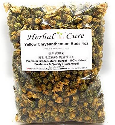 Herbal Cure - Chrysanthemum Buds 4oz - 杭州黄胎菊 - Product of China