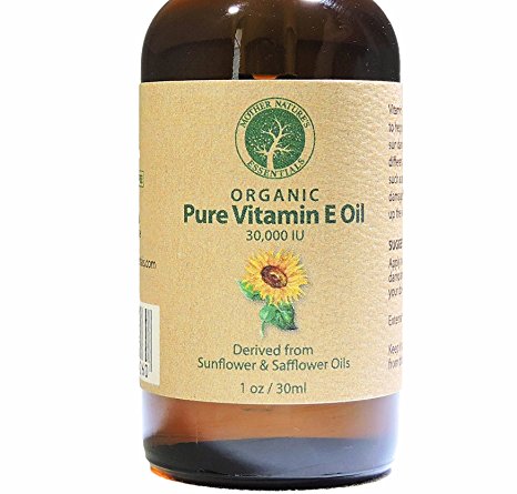Vitamin E Oil 100% PURE D-Alpha Tocopherol USDA Organic. 30,000 IU -- 30 ml (1 Ounce) 1 Gram Per 1 ML of D-Alpha-Tocopherol Derived from Non-GMO Sunflower/Safflower Oil Soy & Wheat Germ-Free (Gluten)