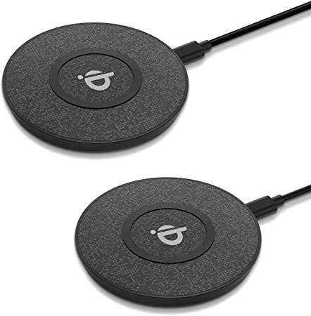 Aiibe 2 Pack 10W Qi Wireless Charger Fast Wireless Charging Pad for iPhone 12 11 Pro XS Max Mini X XR 8 Samsung Xiaomi LG Motorola Google Phone - Wireless Charger Black