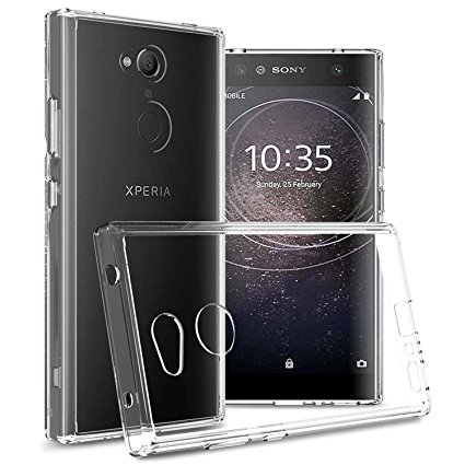 Sony Xperia L2 Case, CoverON ClearGuard Series Hard Slim Fit Phone Cover with Clear Back and Flexible TPU Bumpers for Sony Xperia L2 - Clear