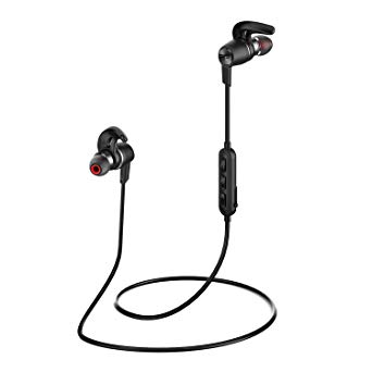 Origem HS-1 Quick Charge Magnetic Bluetooth Headphones, Wireless Stereo Sweatproof In Ear Earbuds with Mic/APT-X for Running, Gym, Exercise and Workout (MAGNETIC/BLACK)