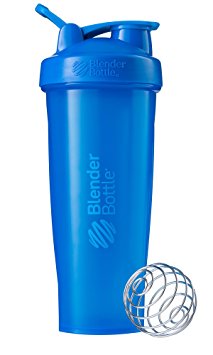 BlenderBottle Classic Loop Top Shaker Bottle, Cyan/Cyan, 32-Ounce Loop Top