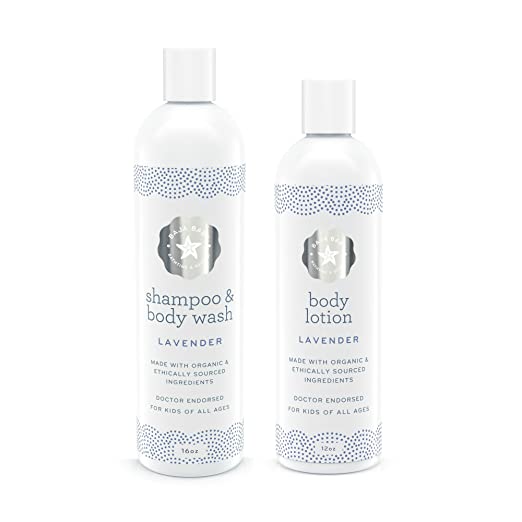 Baja Baby Set Of 2-10% Off - Organic Lavender Shampoo & Lavender Lotion - EWG Verified - Family Size - No Sulphates, Parabens or Phosphates - Pure Hair & Skin Care For Kids