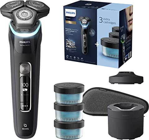 Philips Shaver Series 9000 Wet and Dry Electric Shaver with SkinIQ (Model S9986/63)