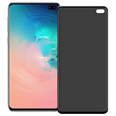 Pueryin Galaxy S10 Plus Privacy Tempered Glass Anti-Spy Screen Protector [3D Curved] [Case Friendly] [9H Hardness] for Samsung Galaxy S10 Plus /S10   (Black),Easy to Install, No air Bubbles