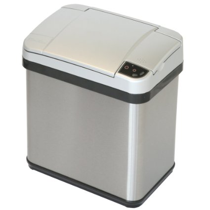 iTouchless Stainless Steel Multifunction Sensor Trash Can 2-Gallon Silver