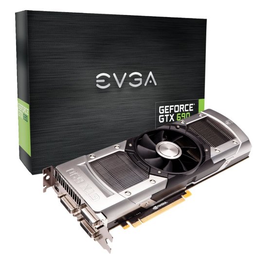 EVGA GeForce GTX690 4096MB 512bit GDDR5, Dual GPU, 2xDVI-I, DVI-D,Mini Display-Port, Quad SLI Ready Graphics Card (04G-P4-2690-KR)