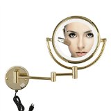 GuRun 85 Inch LED Lighted Wall Mount Makeup Mirror with 10x MagnificationGold Finish M1809DJ85in10x