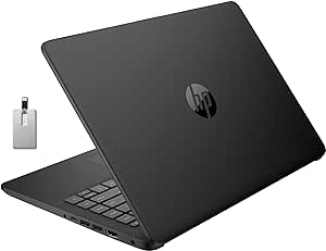 HP Stream 14" HD BrightView Laptop, Intel Celeron N4120, 16GB RAM, 64GB Storage, Intel HD Graphics, 720p Webcam, 1 Year Office 365, Black, Win 11 S, 32GB Hotface USB Card