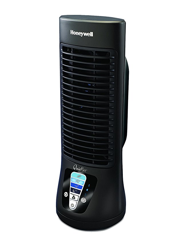 Honeywell HTF210BC QuietSet® 13" Table Fan, Black, with Oscillation, Slim Profile, and Easy-Touch Display