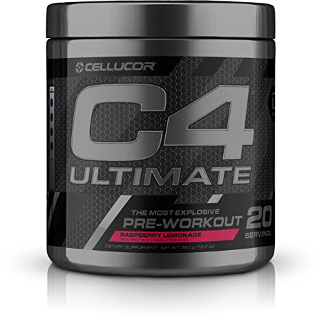 Cellucor C4 Ultimate Pre Workout Powder with Beta Alanine, Creatine Nitrate, Nitric Oxide, Citrulline Malate, and Energy Drink Mix, Raspberry Lemonade, 20 Servings