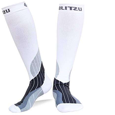 BLITZU Compression Socks 20-30mmHg Men Women Recovery Running Medical Athletic Edema Diabetic Varicose Veins Travel Pregnancy Relief Shin Splints Nursing