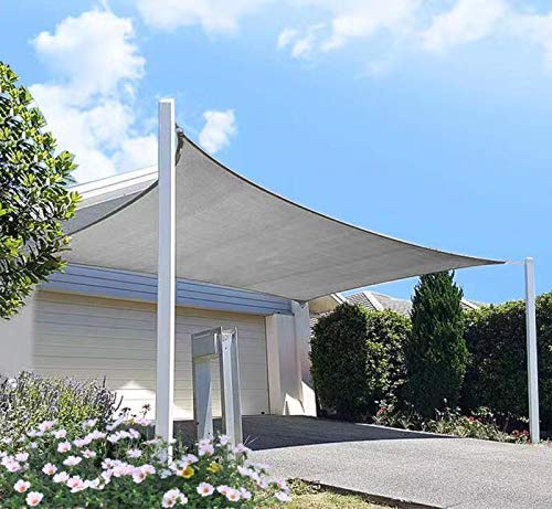 diig Patio Sun Shade Sail Canopy, 8' x 10' Rectangle Shade Cloth Block Sunshade Fabric - Outdoor Cover Awning Shelter for Pergola Backyard Garden Yard (Grey Color)