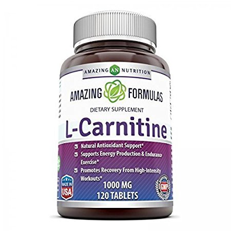 Amazing Formulas L Carnitine Fumarate Supplement 1000 mg 120 Pills