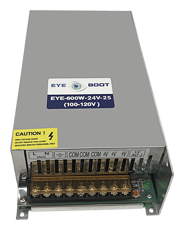 Eyeboot 24V 25A DC Universal Regulated Switching Power Supply 600w for CCTV, Radio, Computer Project