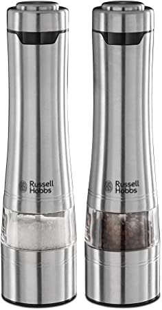 Russell Hobbs 23460-56 Battery Powered Salt and Pepper Grinders, Stainless Steel Silver