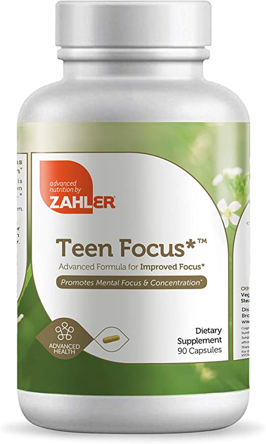 Zahler TeenFocus, Advanced Formula for Improved Focus & Concentration, Certified Kosher, 90 Capsules