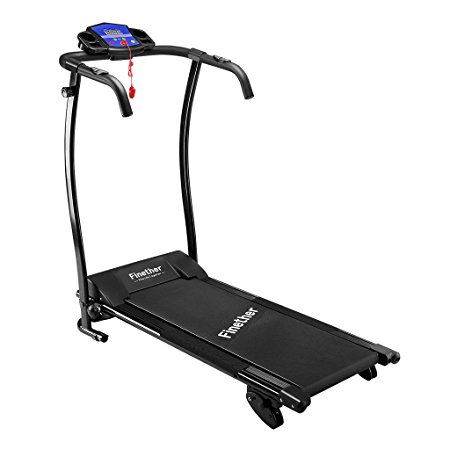 Finether Folding Electric Motorized Treadmill Running Jogging Walking Machine Portable Gym Equipment for Fitness and Exercise, 600W, 47.2”x23.6”x48.4”, Black-US