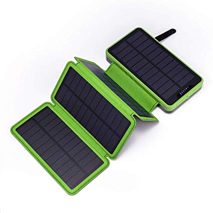 Solar Power Bank, Miady Camping Phone Charger 25000mAh Dual Output, External Battery Pack for iPhone, Samsung Galaxy, Android Phone and More