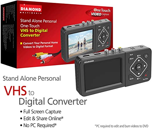 Diamond VC500ST One Touch Standalone Digital Converter: Capture/Record Video from VHS, HI8, Camcorder, Set Top Box or Any Source with Composite/S-Video RCA AV outputs