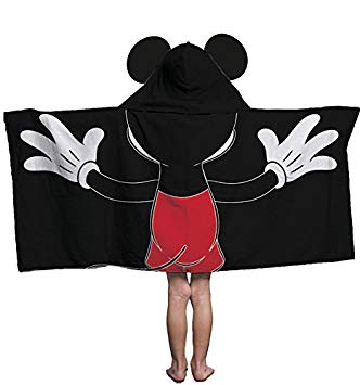 Jay Franco Disney Mickey Mouse Kids Bath/Pool/Beach Hooded Towel- Super Soft & Absorbent Cotton Towel, Measures 23 Inch x 51 Inch (Official Disney Product)