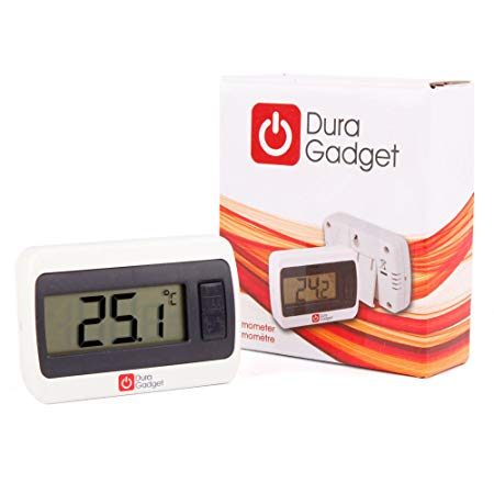 DURAGADGET Indoor LCD Room Temperature Thermometer/Gauge With Stand And Digital Display - Perfect For Use In The Office Or At Home