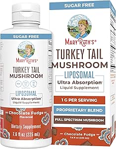 Turkey Tail Mushroom Supplement by MaryRuth's | Ultra Absorption Liposomal | Full Spectrum Mushroom | 200mg Beta-Glucans Per Serving | Vegan | 7.6 oz | 15 Servings