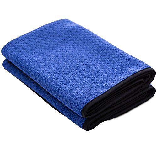 THE RAG COMPANY (2-Pack) Dry Me A River Professional Korean 70/30 Microfiber Waffle-Weave Drying & Detailing Towels (20x40, Navy Blue)
