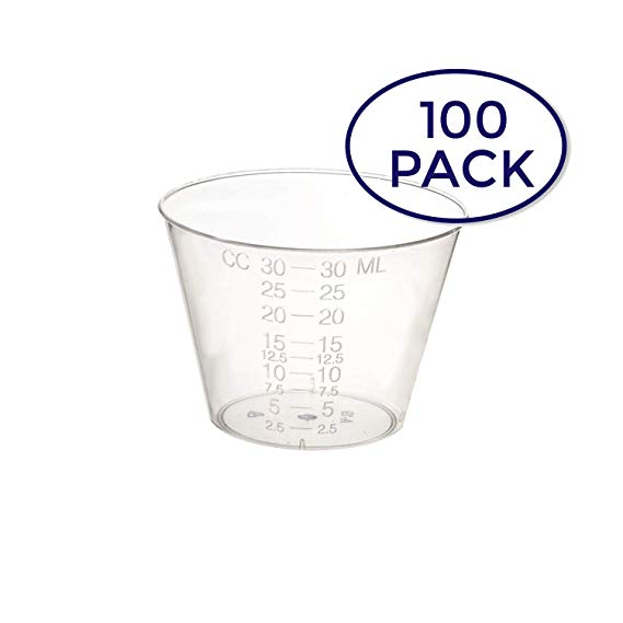 Dynarex 4252-1 Medicine Cup (Polyethylene), 100 Count, 1 Sleeve, Clear