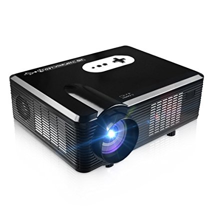 Ezapor HD Video Projector 1280x800 Full Color LCD LED Beamer Home Proyector for Theater Movie Game Black Color