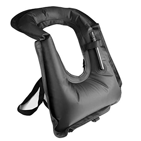 Rrtizan Unisex Adult Portable Inflatable Canvas Life Jacket Snorkel Vest For Diving Safety