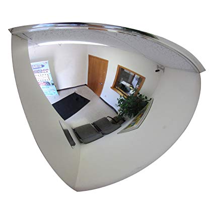 Se-Kure Domes & Mirrors ONV-90-18 Quarter Dome Mirror, 18-Inch Diameter