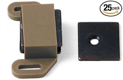 Laurey 04401-25 Standard Magnetic Cabinet Catch Latch, Brown, 25 Piece