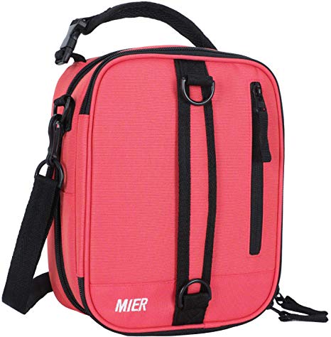 MIER Insulated Lunch Box Bag Expandable Lunch Pack for Men, Women, Pink