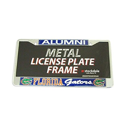 Florida Gators Alumni Metal License Plate Frame W/domed Insert - Blue Background