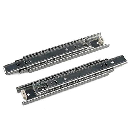 Drawer Slides, URBEST 8 inch Full Extension 3 Section Ball Bearing Side Mounted Drawer Slider for Cabinet Kitchen, 2Pcs (2Pcs 8 inch)