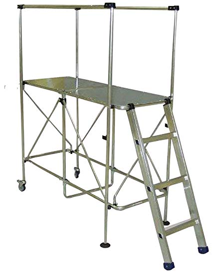 PLATFORM Aluminium Working Platform Mini Scaffold Tower LADDER- 3m working height Foldable Platform -Step up Ladder -up 150 kg -weights only 16 kg