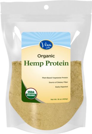 Viva Labs - The FINEST 15g Organic Hemp Protein Powder, Cold-Milled for Higher Absorption, 1 LB Bag