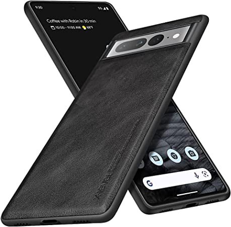 X-level Google Pixel 7 Pro Case, [Earl 3 Series] Anti-Scratch Premium Leather with Soft TPU Silicone Bumper Shockproof Protective Phone Cover Case for Google Pixel 7 Pro - Black