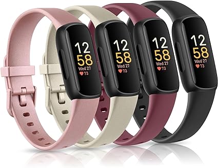 Vancle Bands Compatible with Fitbit Inspire 3 Bands for Women Men, Sport Silicone Adjustable Replacement Straps for Fitbit Inspire 3 Fitness Tracke