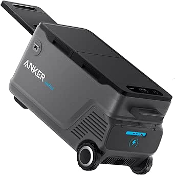 Anker EverFrost 50 Powered Cooler, 53L Portable Refrigerator for Car, Powered Cooler with 299Wh Battery, Powered by AC/DC or Solar, For Outdoor Camping, Travel, and Fishing, Fits in Trucks